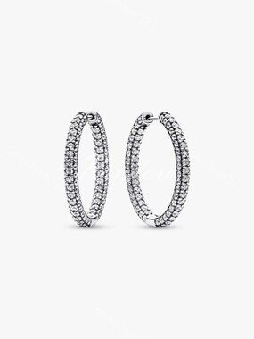 Pandora Timeless Pavé Single-row Hoop Earrings